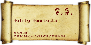 Helmly Henrietta névjegykártya