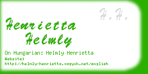 henrietta helmly business card
